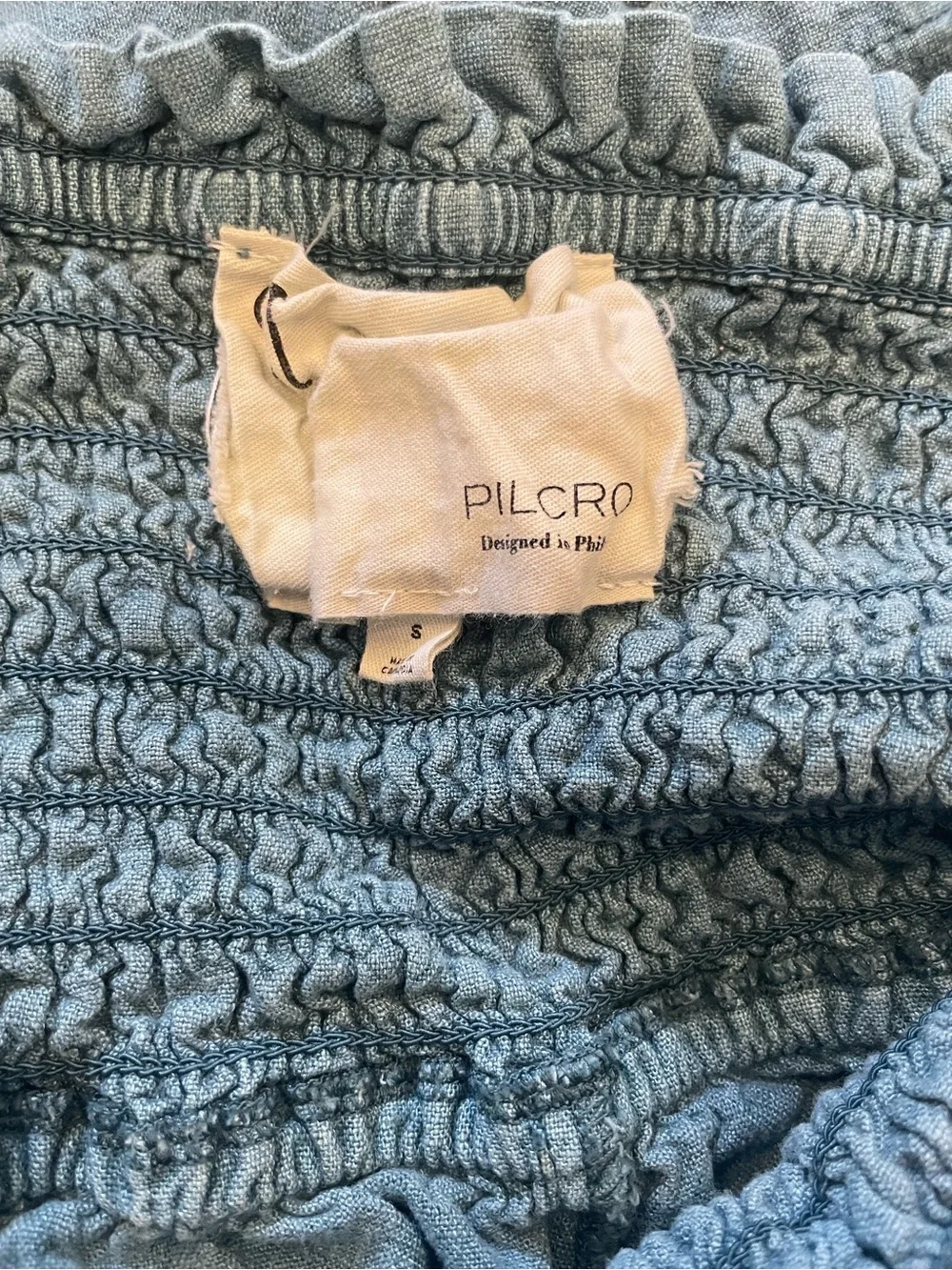 Pilcro Anthropologie Smocked Linen Romper